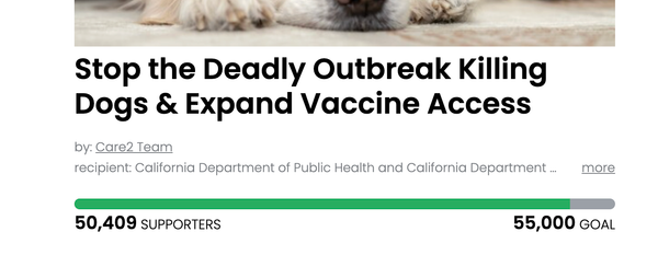 Animal Actions - Sign to Help Protect Dogs from Lepto