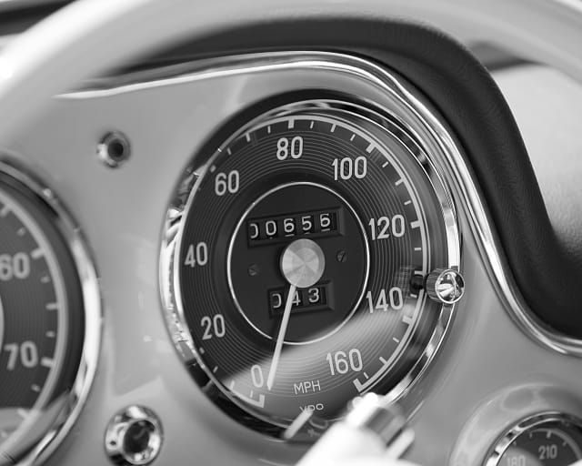 Vintage image of a speedometer.