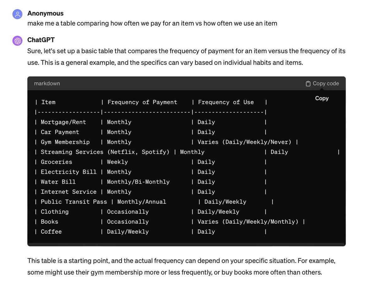 Payment vs. Use Scenarios