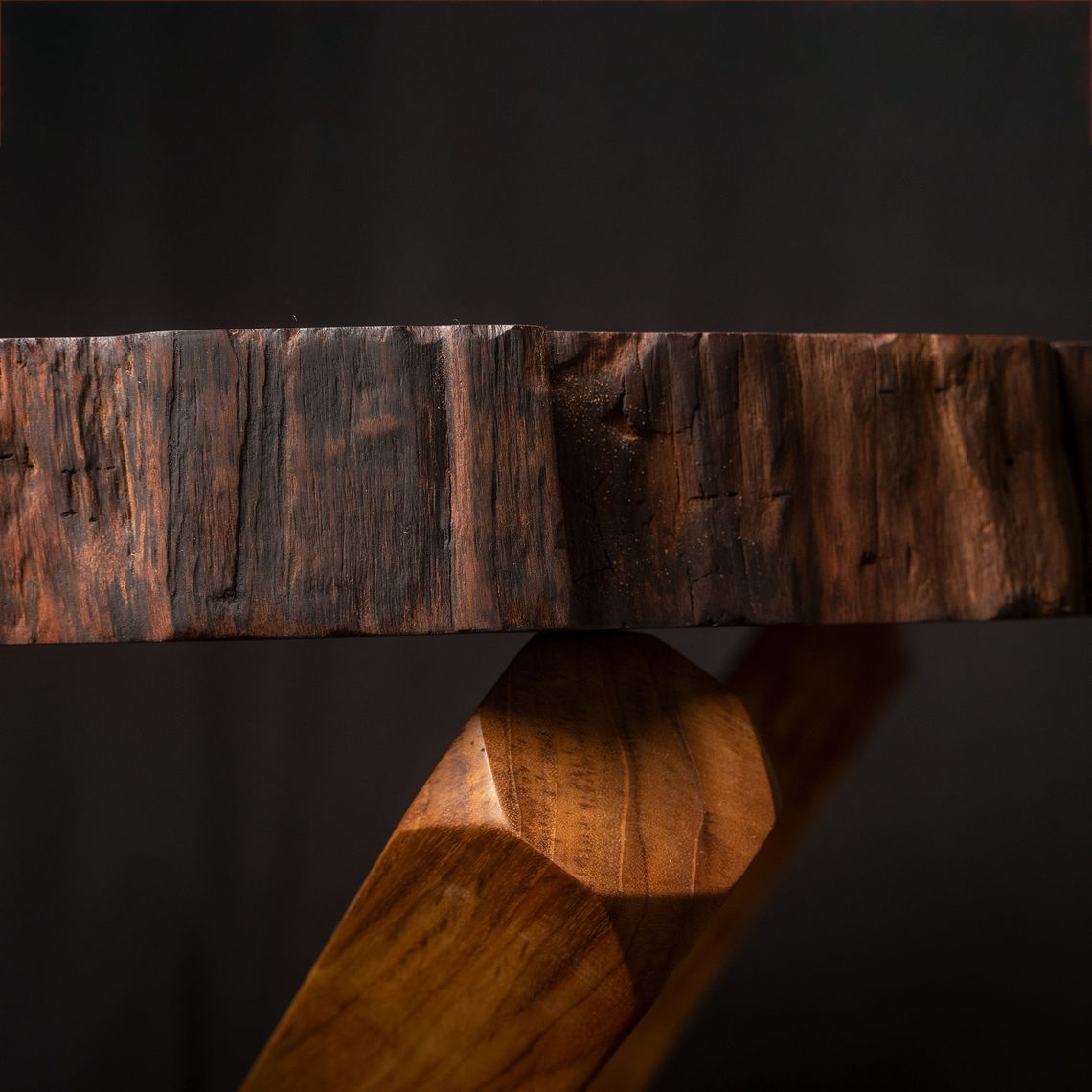 Felius Round Mahogany Crosscut Slab Tropical Hardwood