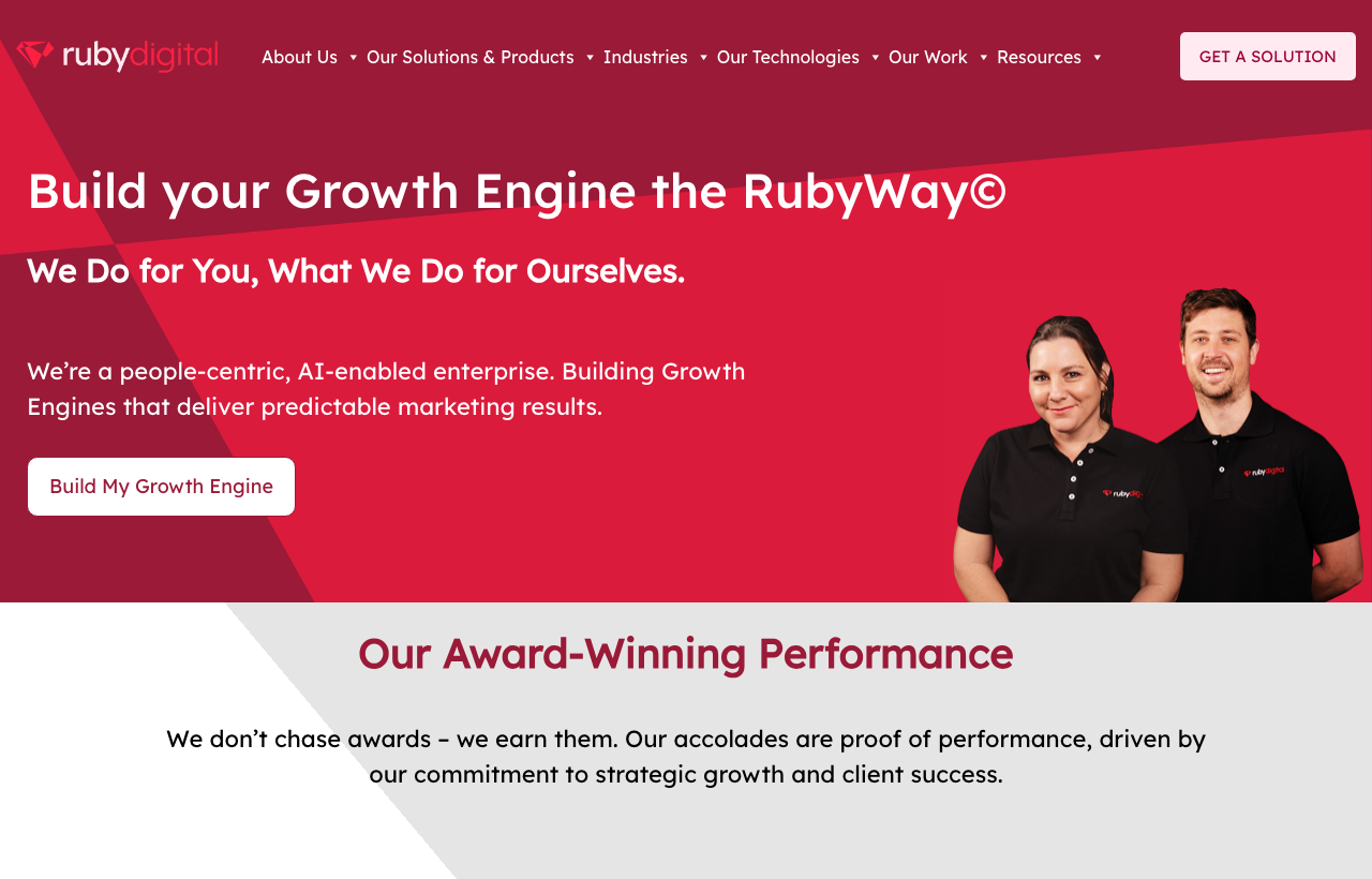 Ruby Digital homepage