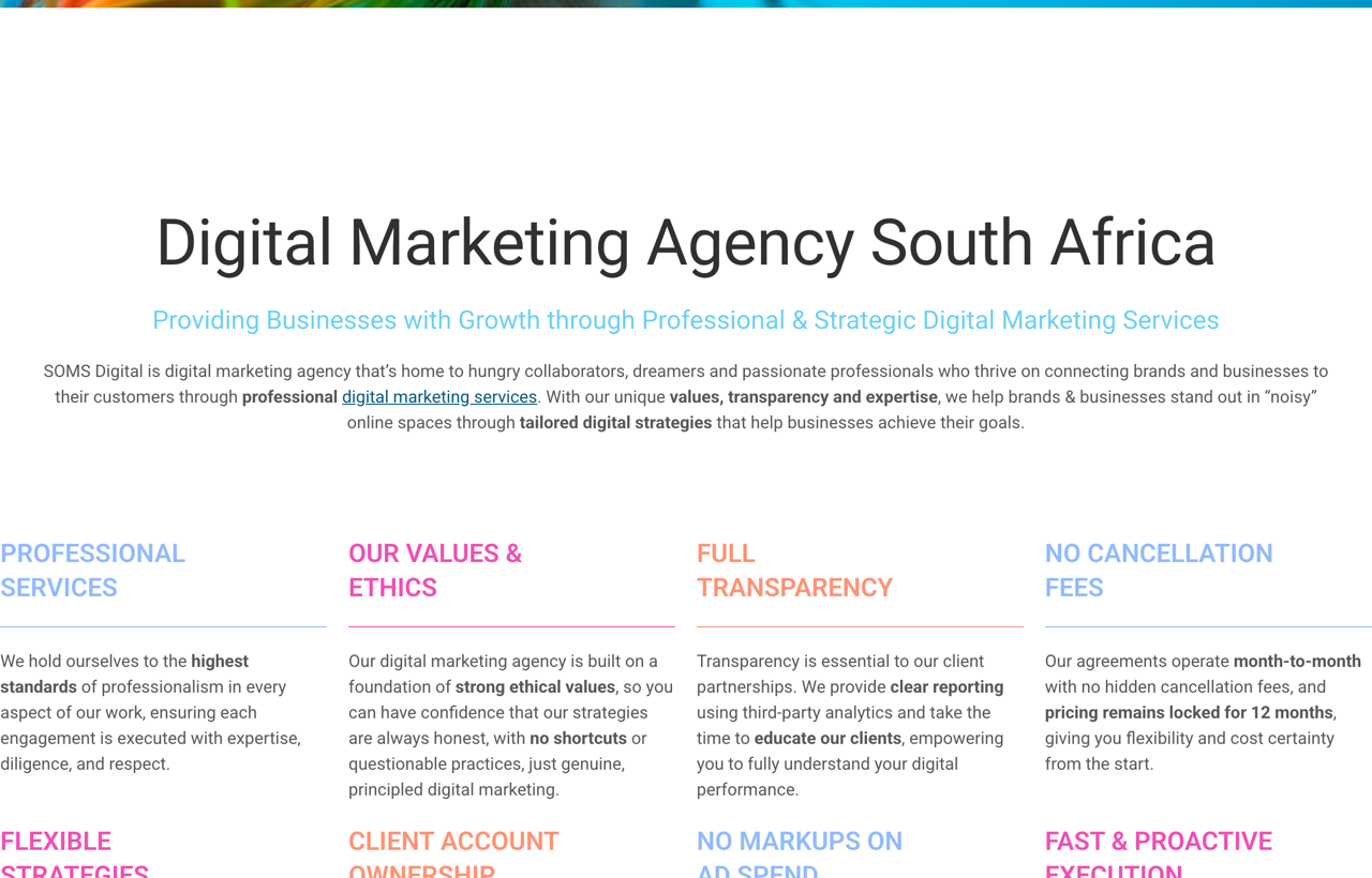 SOMS Digital homepage