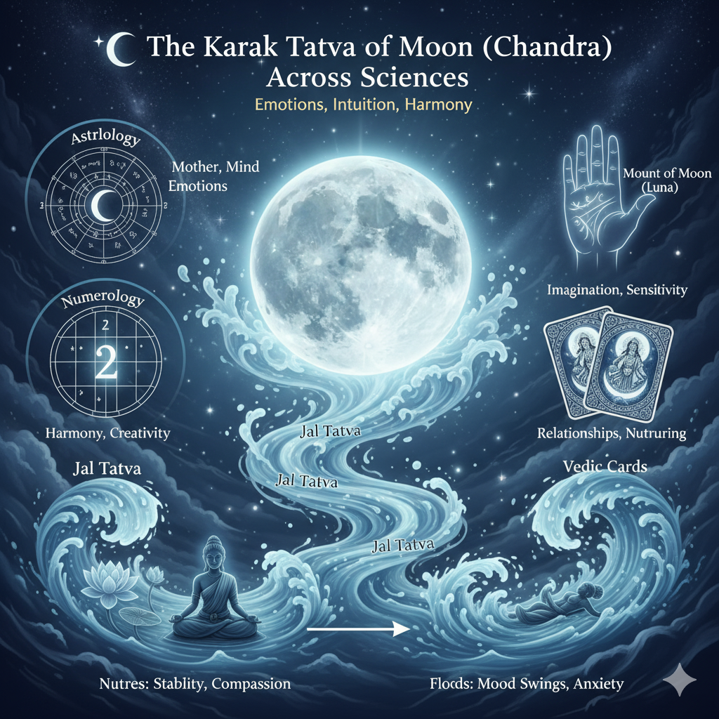 🌙 The Karak Tatva of Moon (Chandra) Across Sciences