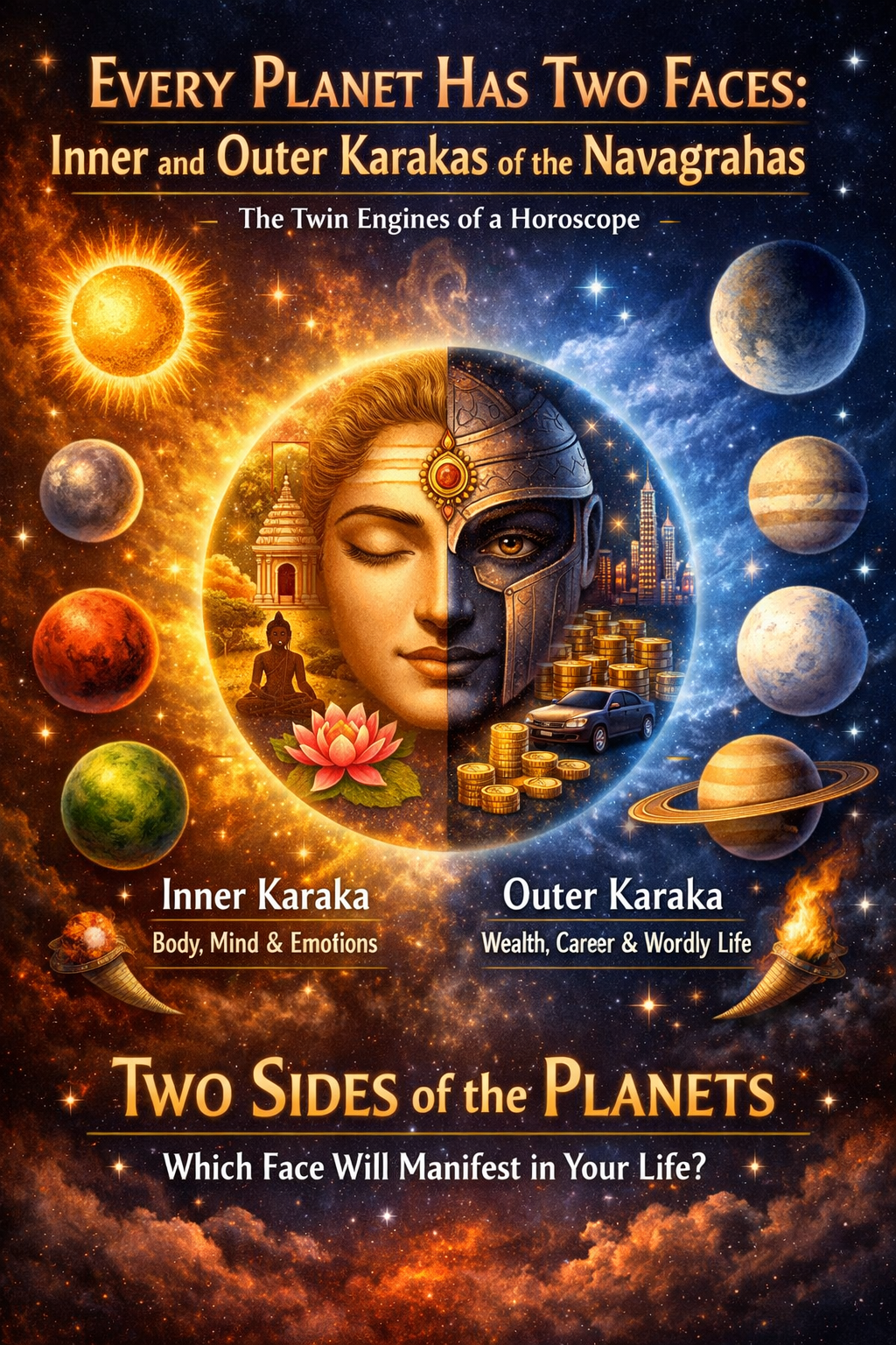 Every Planet Has Two Faces: Inner and Outer Karakas of the Navagrahas