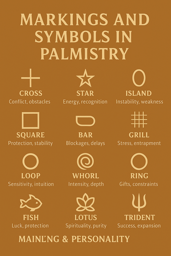 🔮 Markings and Symbols in Palmistry: What Your Hand Really Reveals