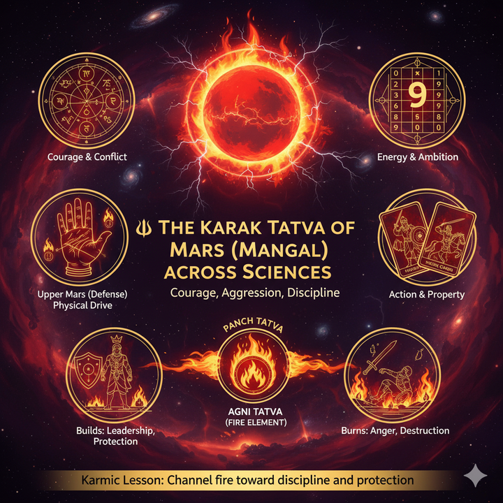 🔱 The Karak Tatva of Mars (Mangal) Across Sciences