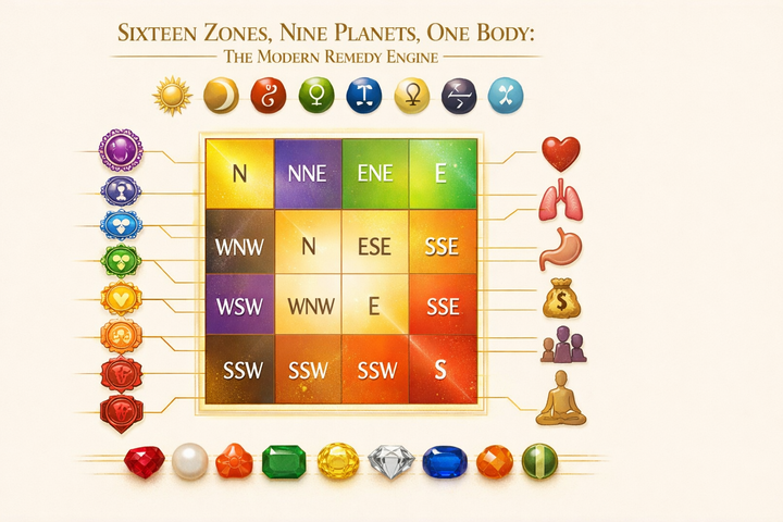 🪐 Sixteen Zones, Nine Planets, One Body: The Modern Remedy Engine