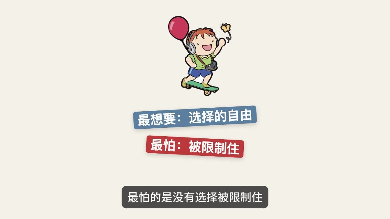 最想要:选择的自由;最怕:被限制住