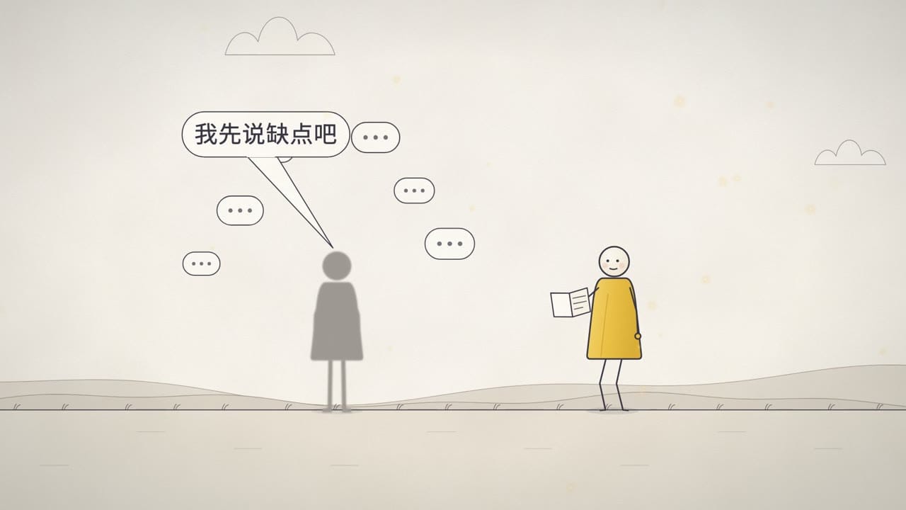 观察只看发生了什么:她说了一句“我先说缺点吧”