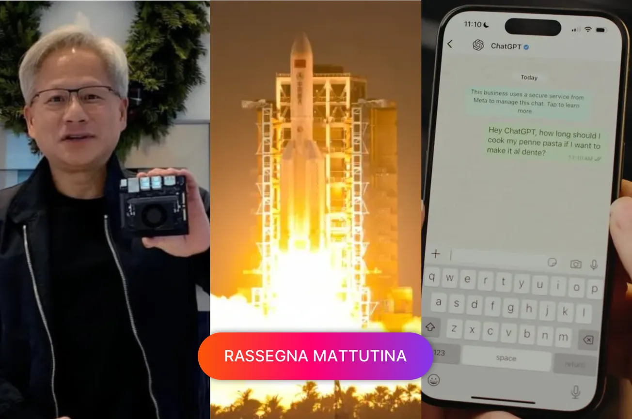 Nvidia chip "domestico", Cina 13mila satelliti in orbita, ChatGPT su Whatsapp
