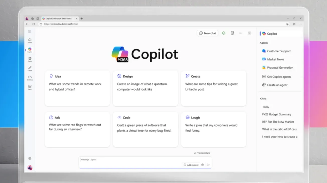 Microsoft rilancia Copilot per le aziende con chat AI gratuita e agenti a pagamento