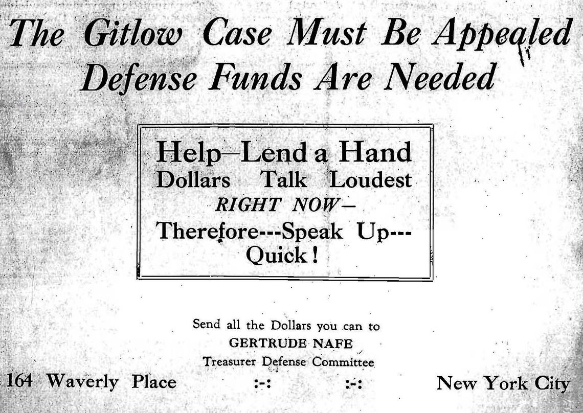 Case Brief #1: Gitlow v. New York