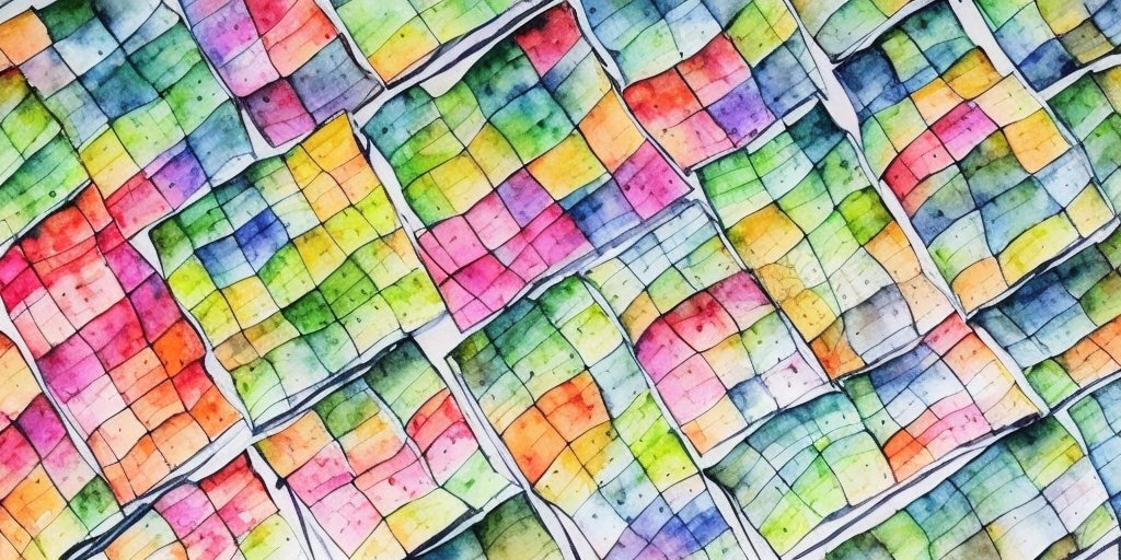 An infinite, repeating pattern of colourful grids.