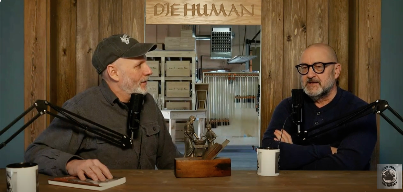 Marcus Daly and Larry Chapp discuss the cruciform nature of Christian existence on the "Die Human" podcast.