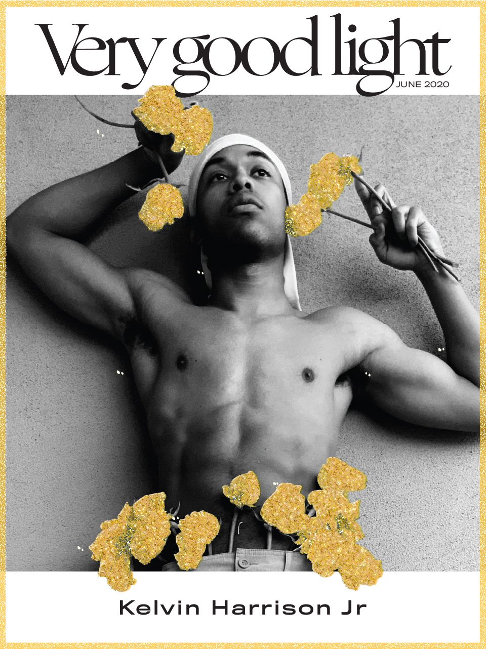 Kelvin Harrison Jr. cover self-portrait posing with yellow flowers