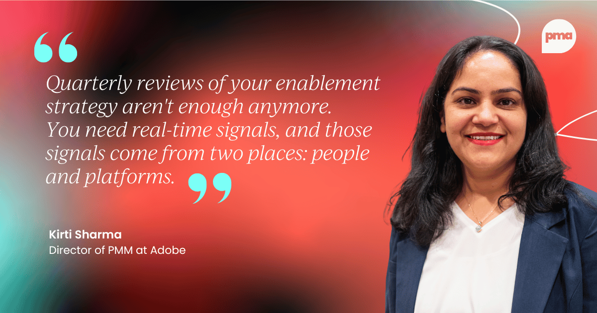 Kirti Sharma, Director of PMM at Adobe, shares the five-point framework behind her AI-era sales enablement strategy