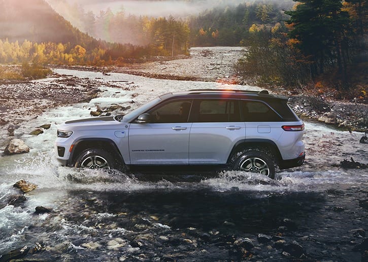 All-terrain vehicle crossing a ford