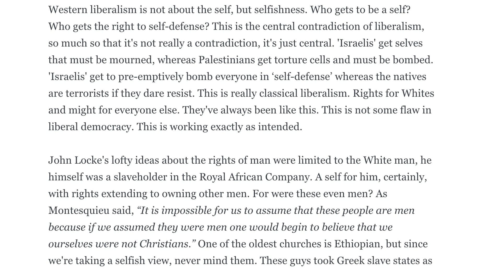 The Self and Selfishness (On Liberalism)