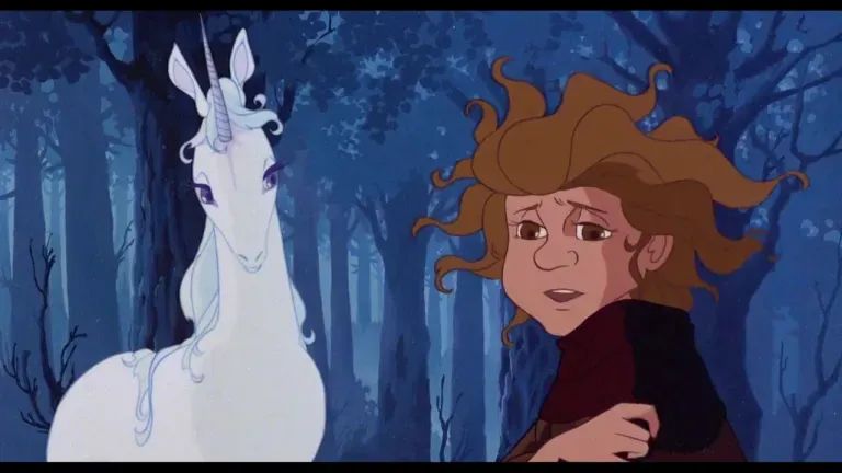 Film-Screenshot Das letzte Einhorn und Molly Grue