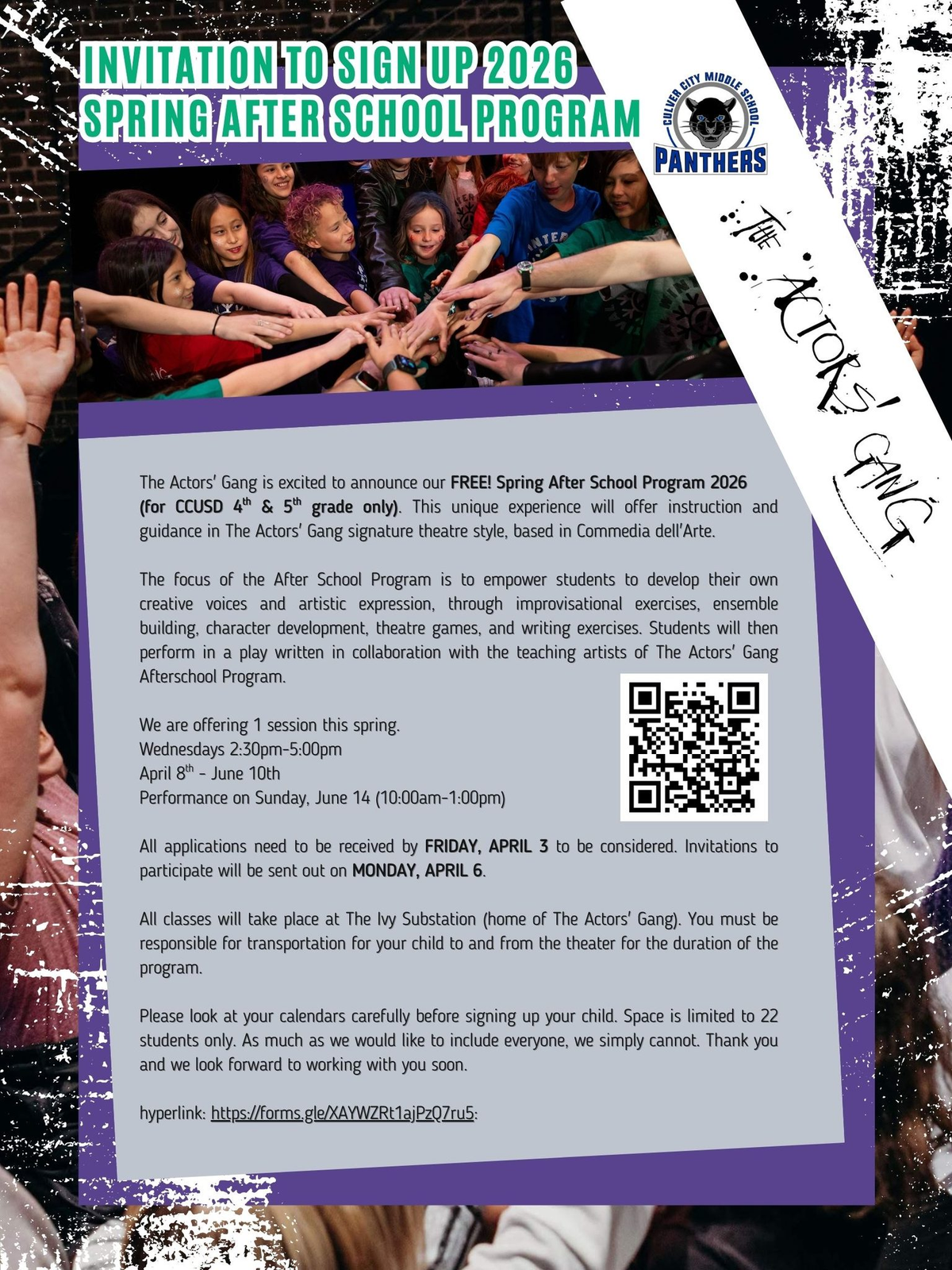 Actors' Gang Spring After School Program connects students with artists