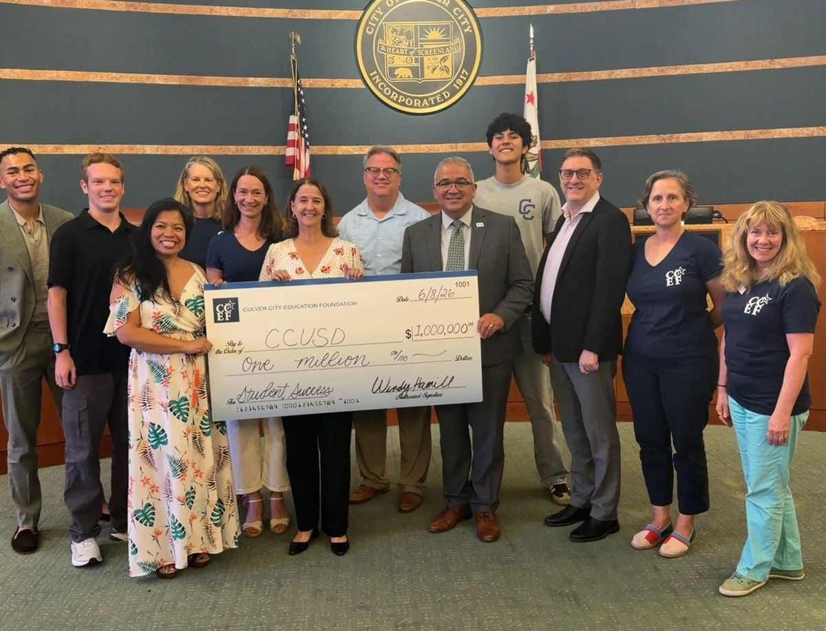 Culver City Education Foundation Presents $1 Million Check to CCUSD