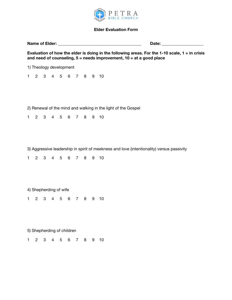 Elder Evaluation Form