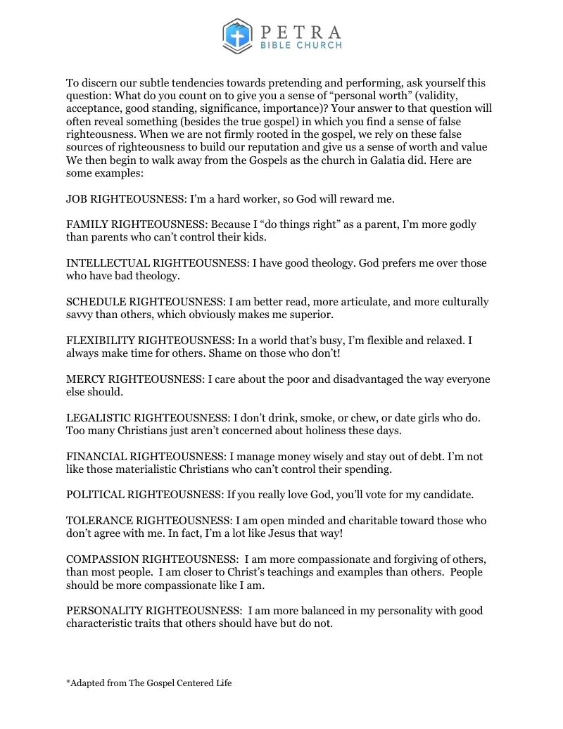 False righteousness document