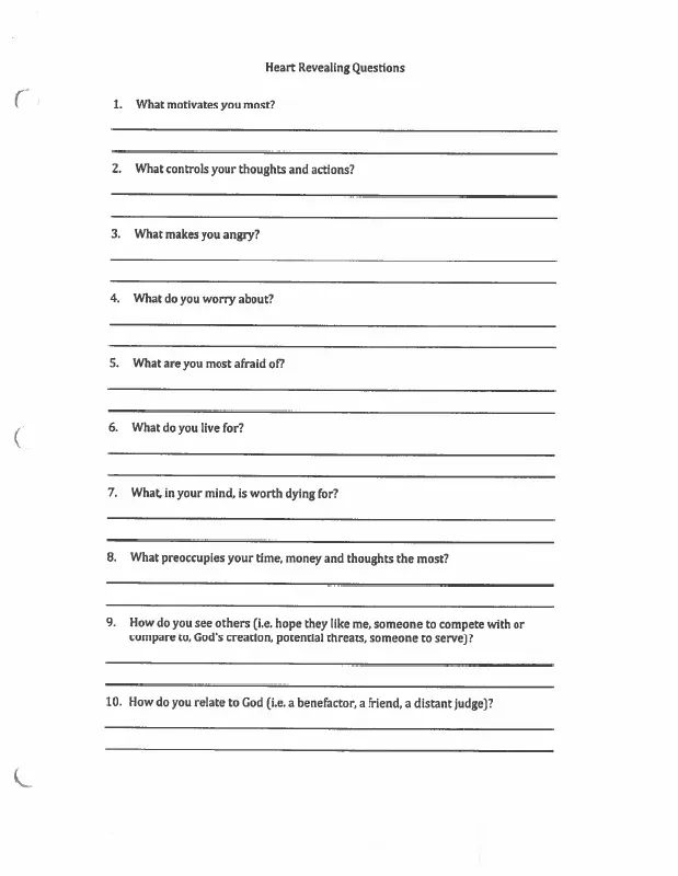 Heart revealing questions