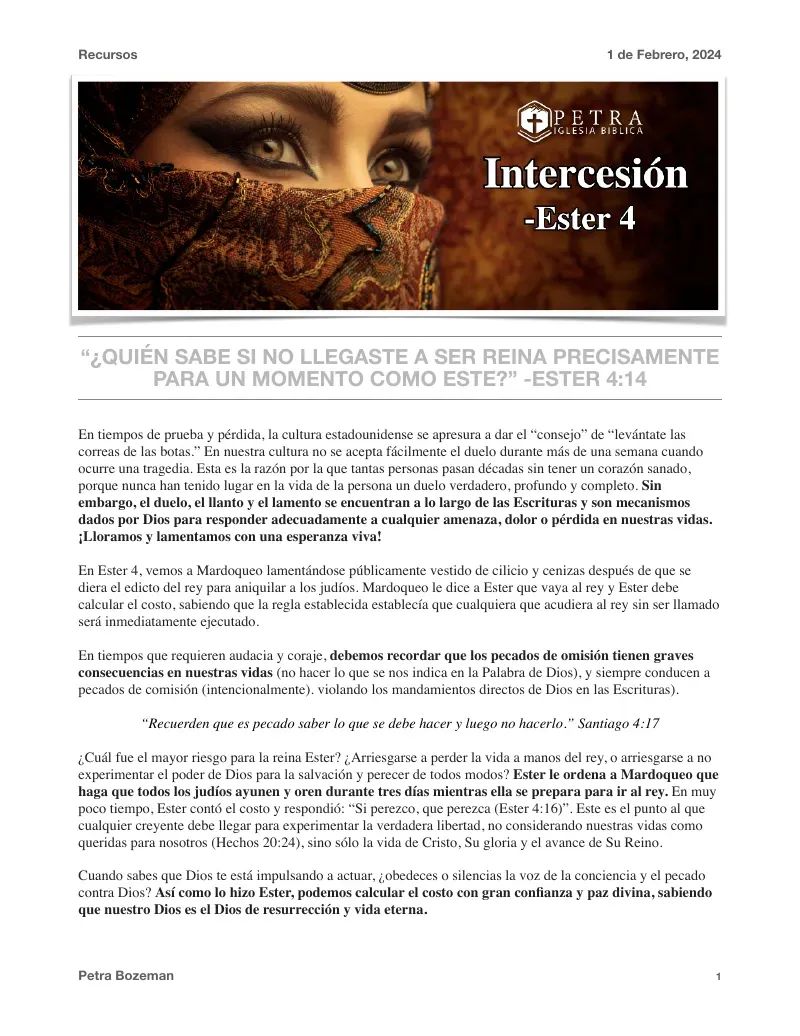 Intercesion Devocional