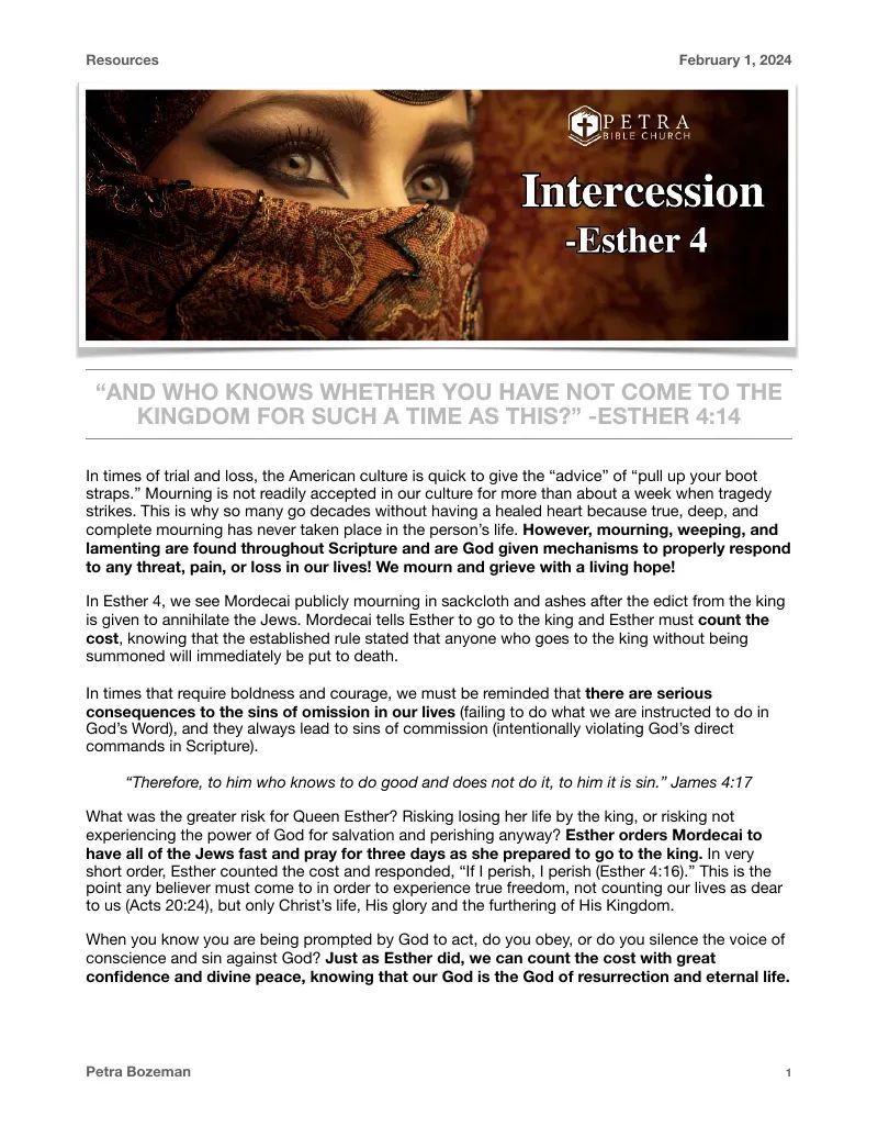 Intercession Devotional