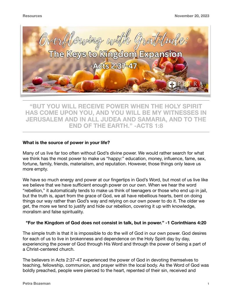 Keys to Kingdom Expansion Devotional