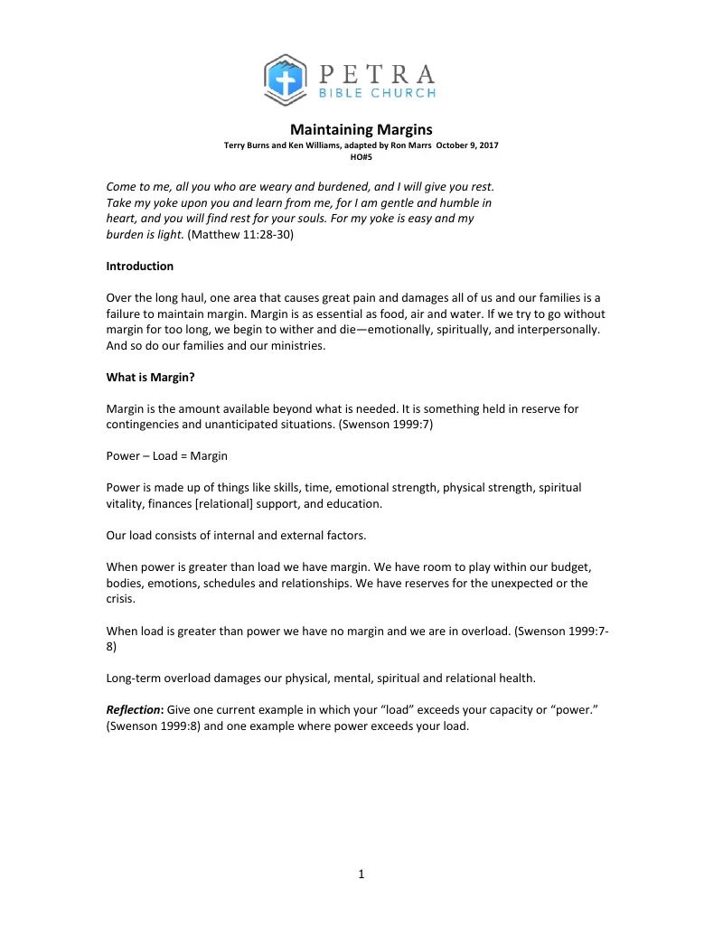Margins: Maintaining Margin