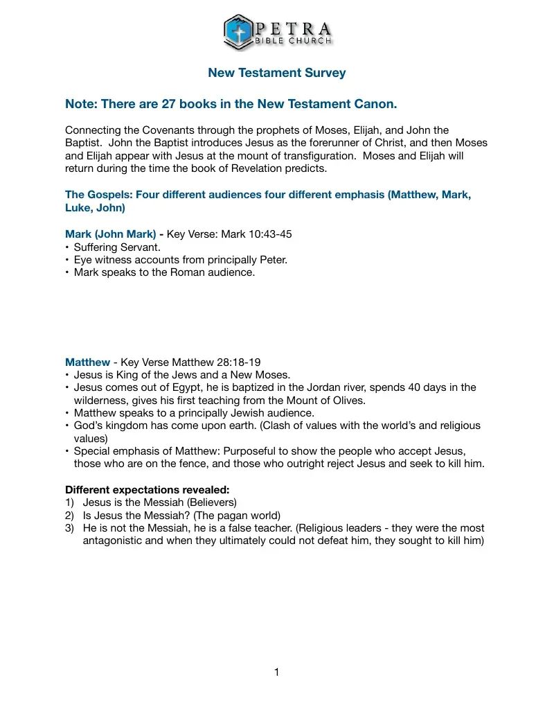 New Testament Survey