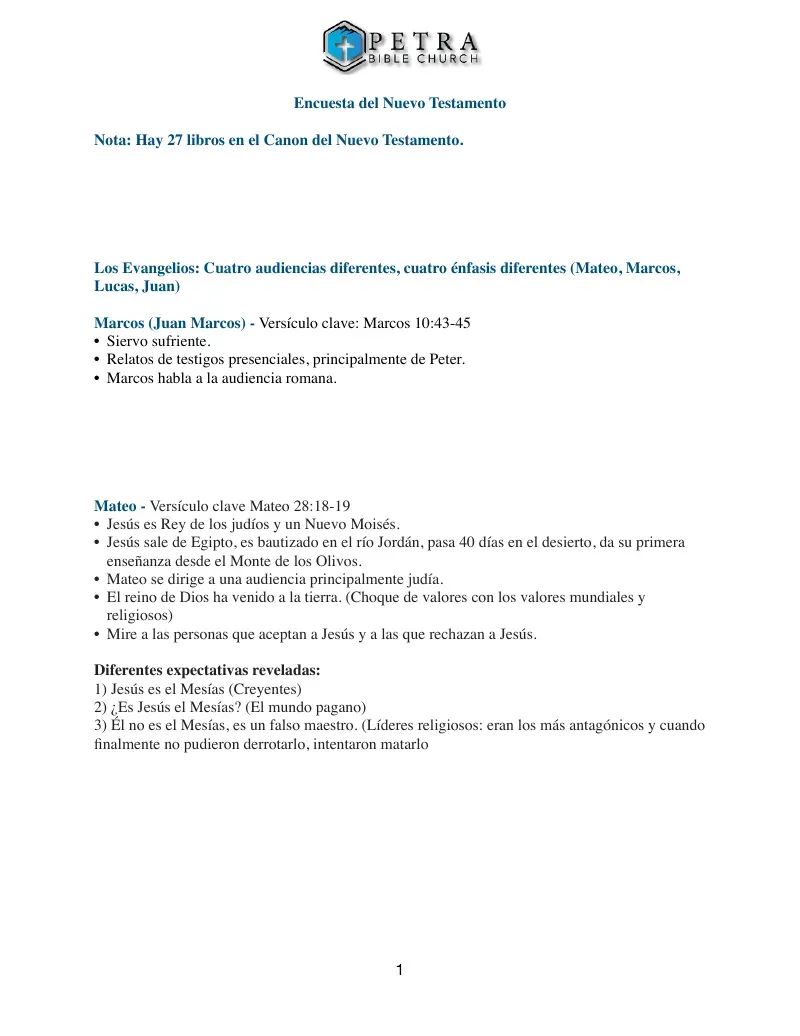 New Testament Survey (Spanish)