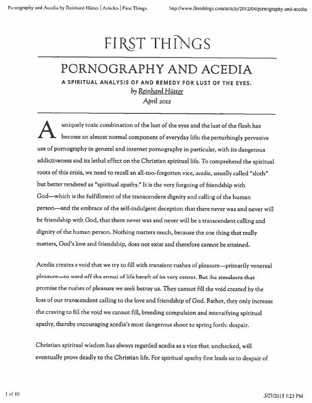 Pornography and acedia