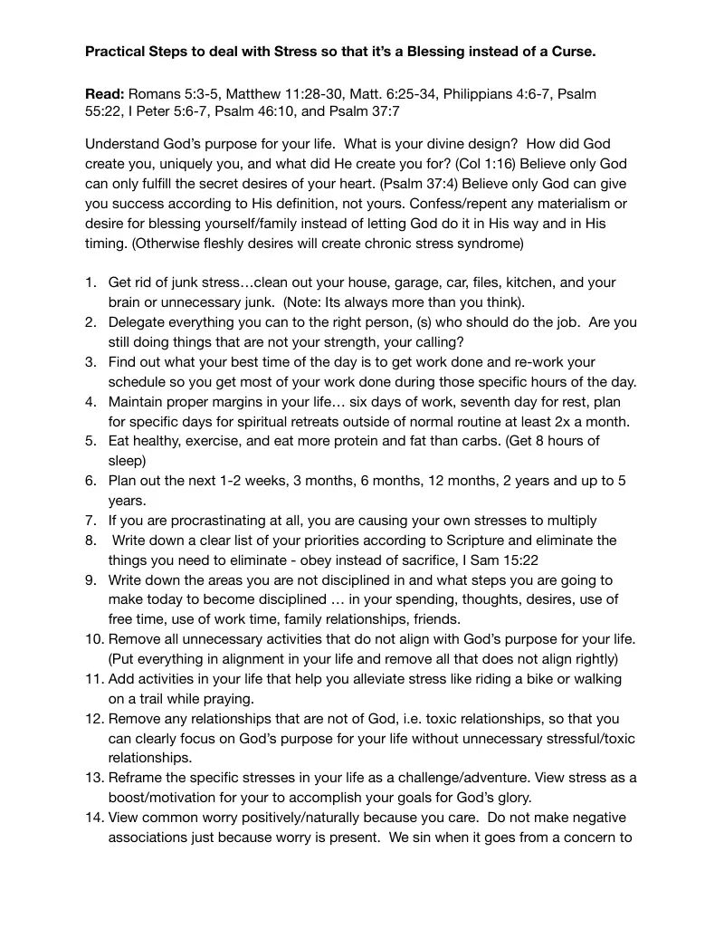 Practical Help with Stress