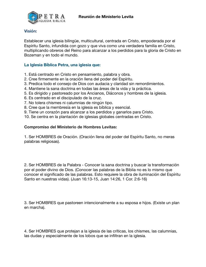 Reunion de Ministerio Levita