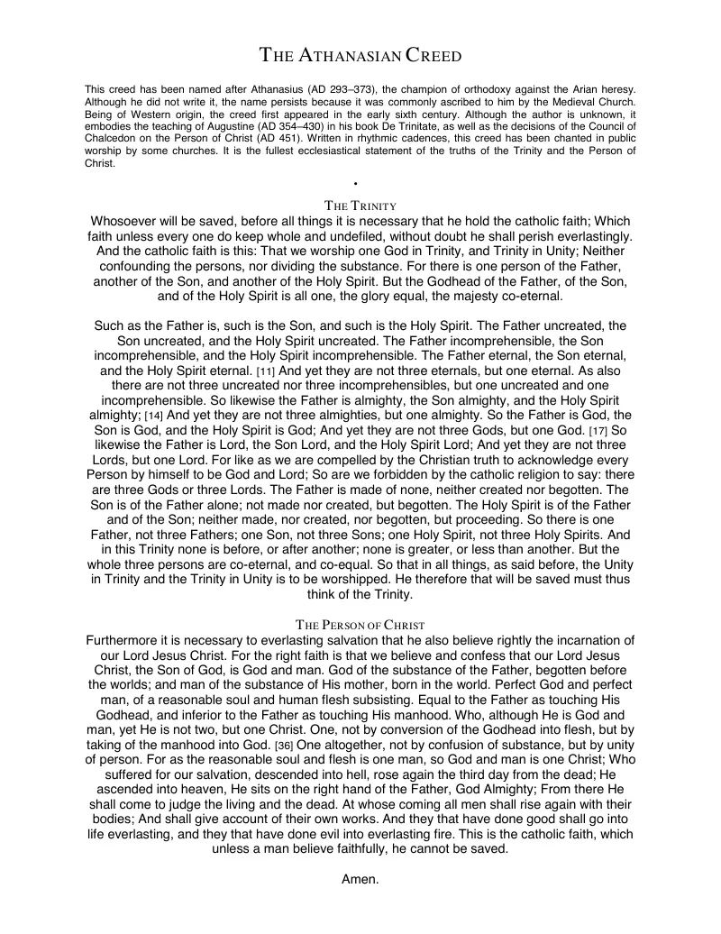 The Athanasian Creed