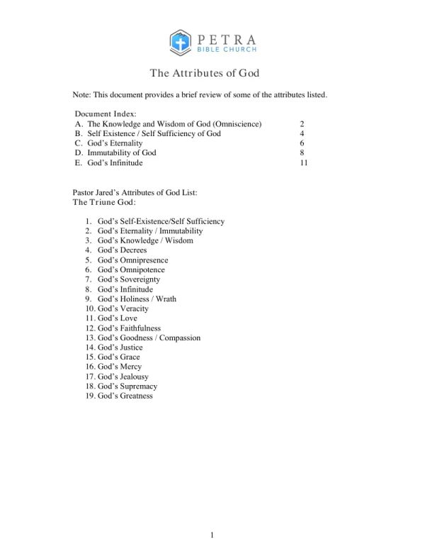Attributes of God (Extended)