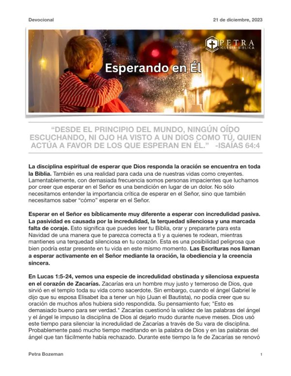 Devocional de Navidad: Esperando en El