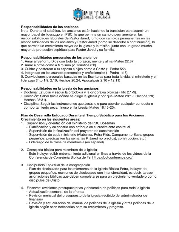 Elder Responsibilities (Spanish)