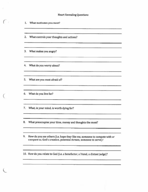 Heart revealing questions