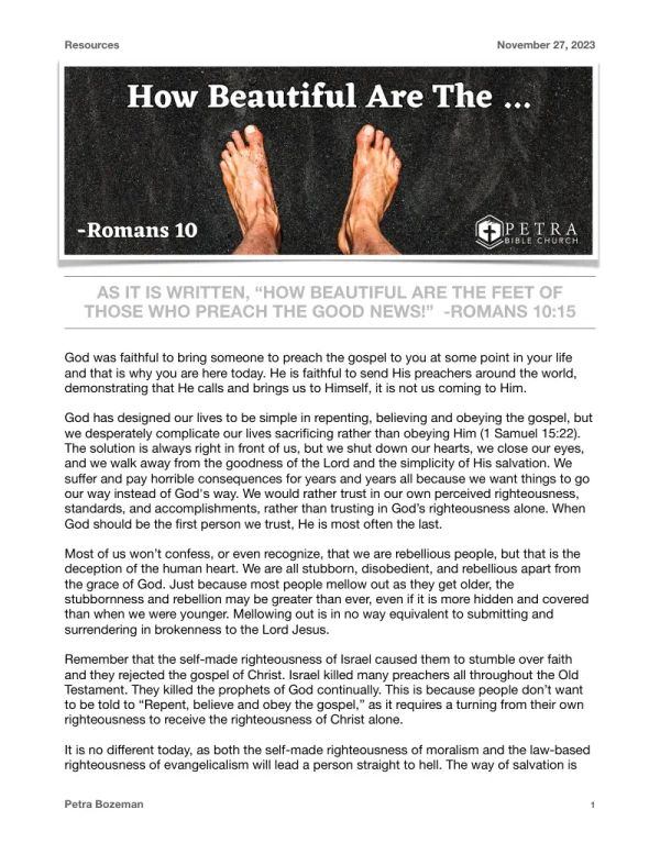 How Beautiful Are the Feet Devotional