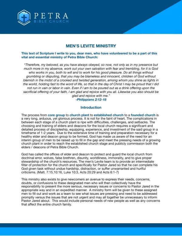 Men's Levite Ministry