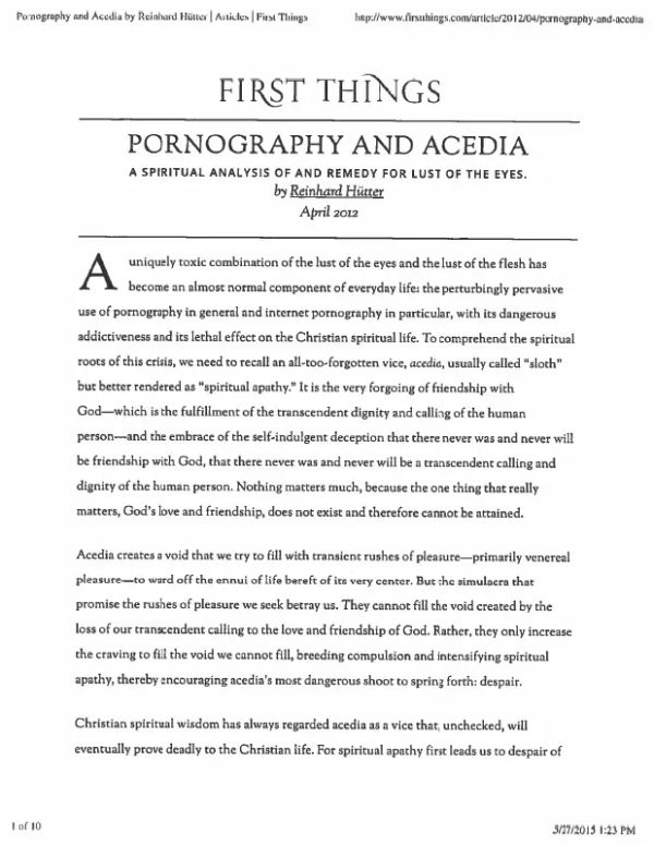 Pornography and acedia
