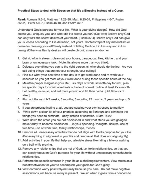 Practical Help with Stress