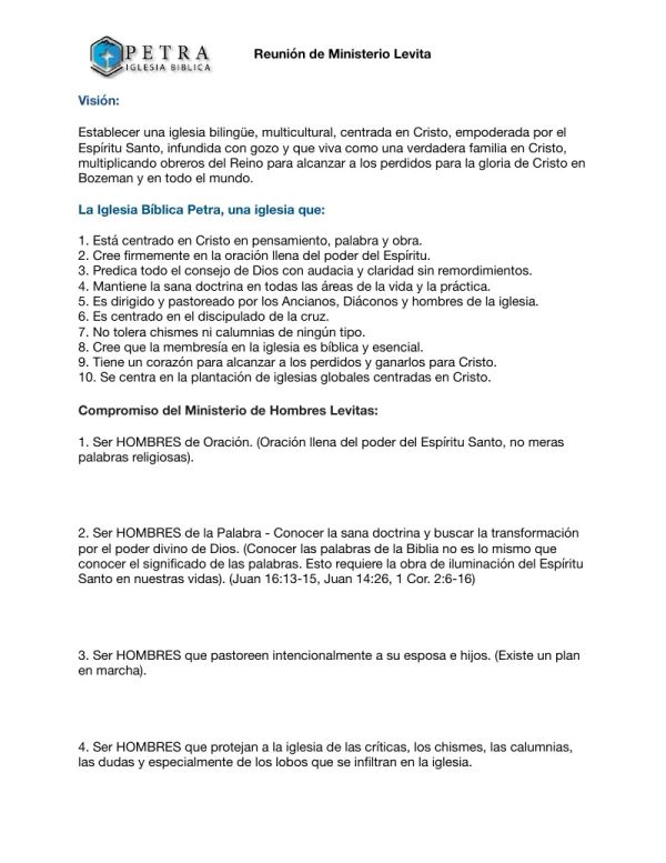Reunion de Ministerio Levita