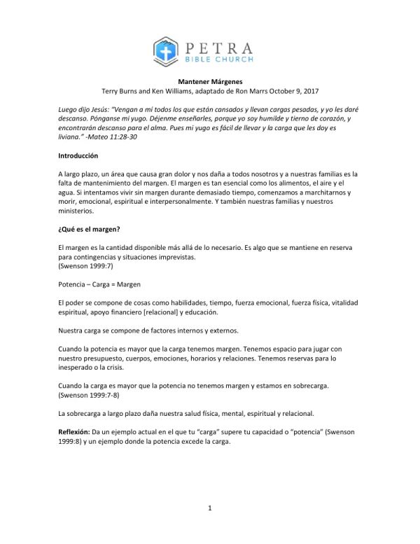 Maintaining Margins (Spanish)