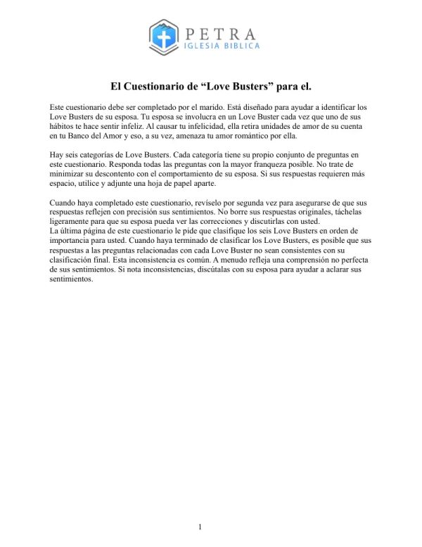 Su cuestionario Love Busters His
