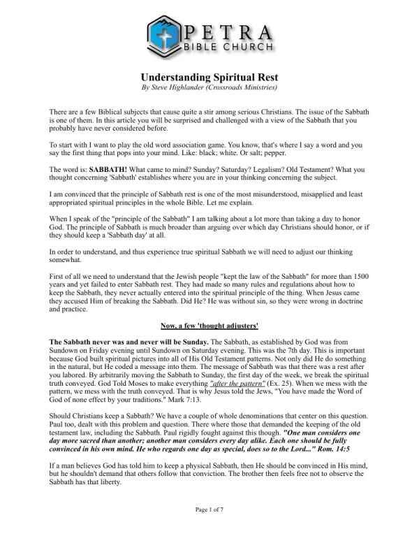 Understanding Spiritual Rest